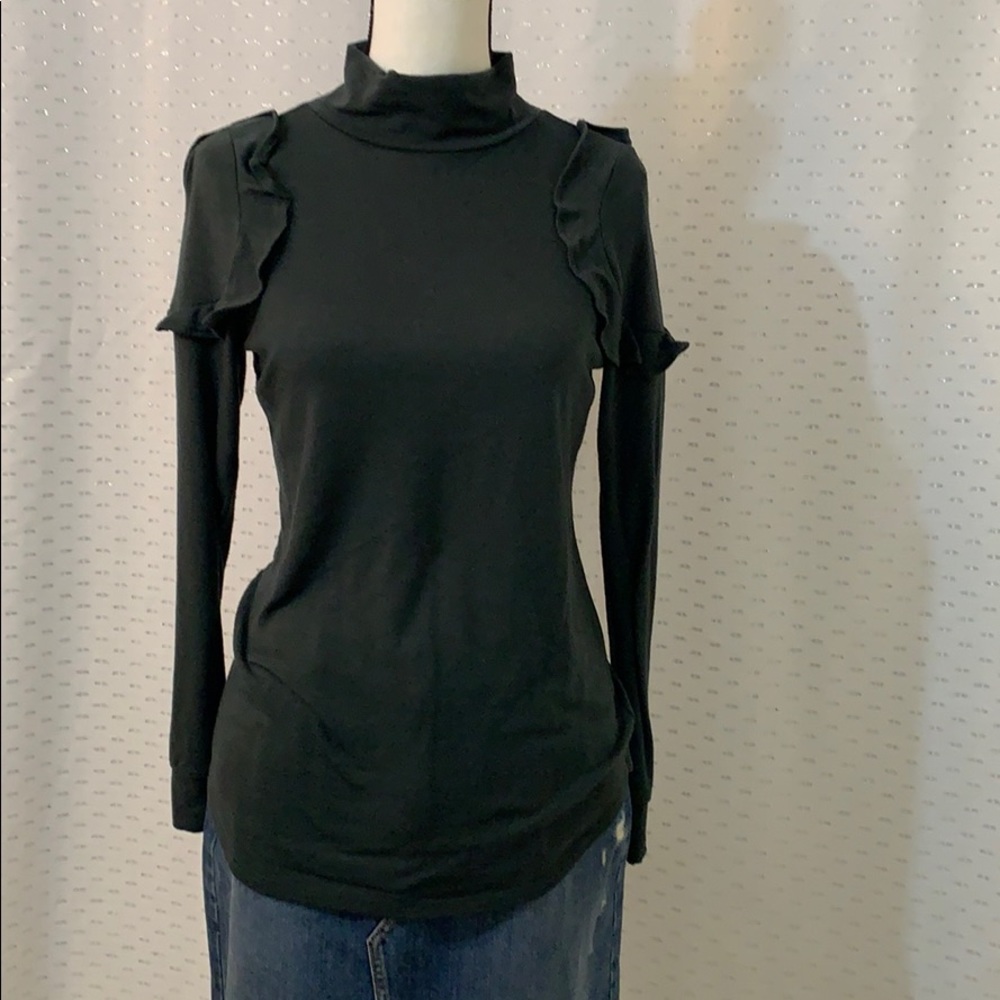 Loft-Ruffle Turtleneck Top EUC - Picture 1 of 9